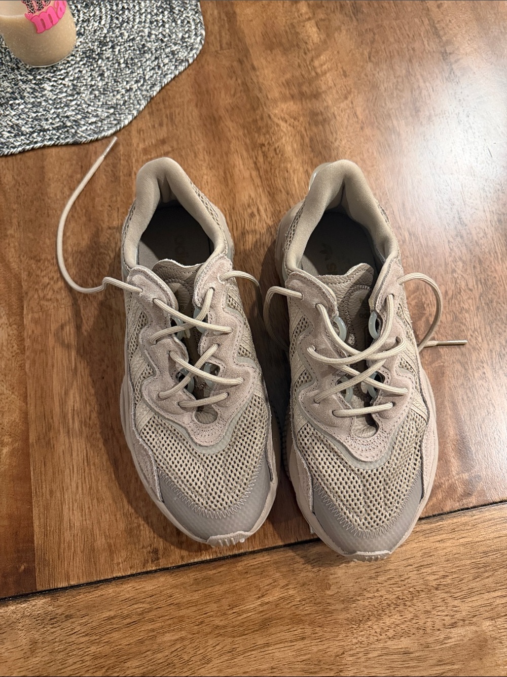 adidas Women's Beige/Tan Mesh Athletic Sneakers